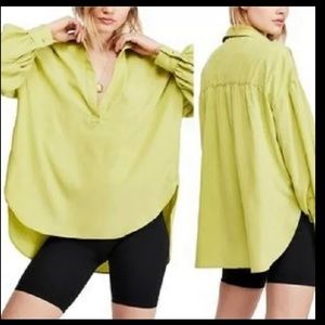 Free People Love Until Tomorrow Poet Blouse - Bitter Melon - Medium NWT